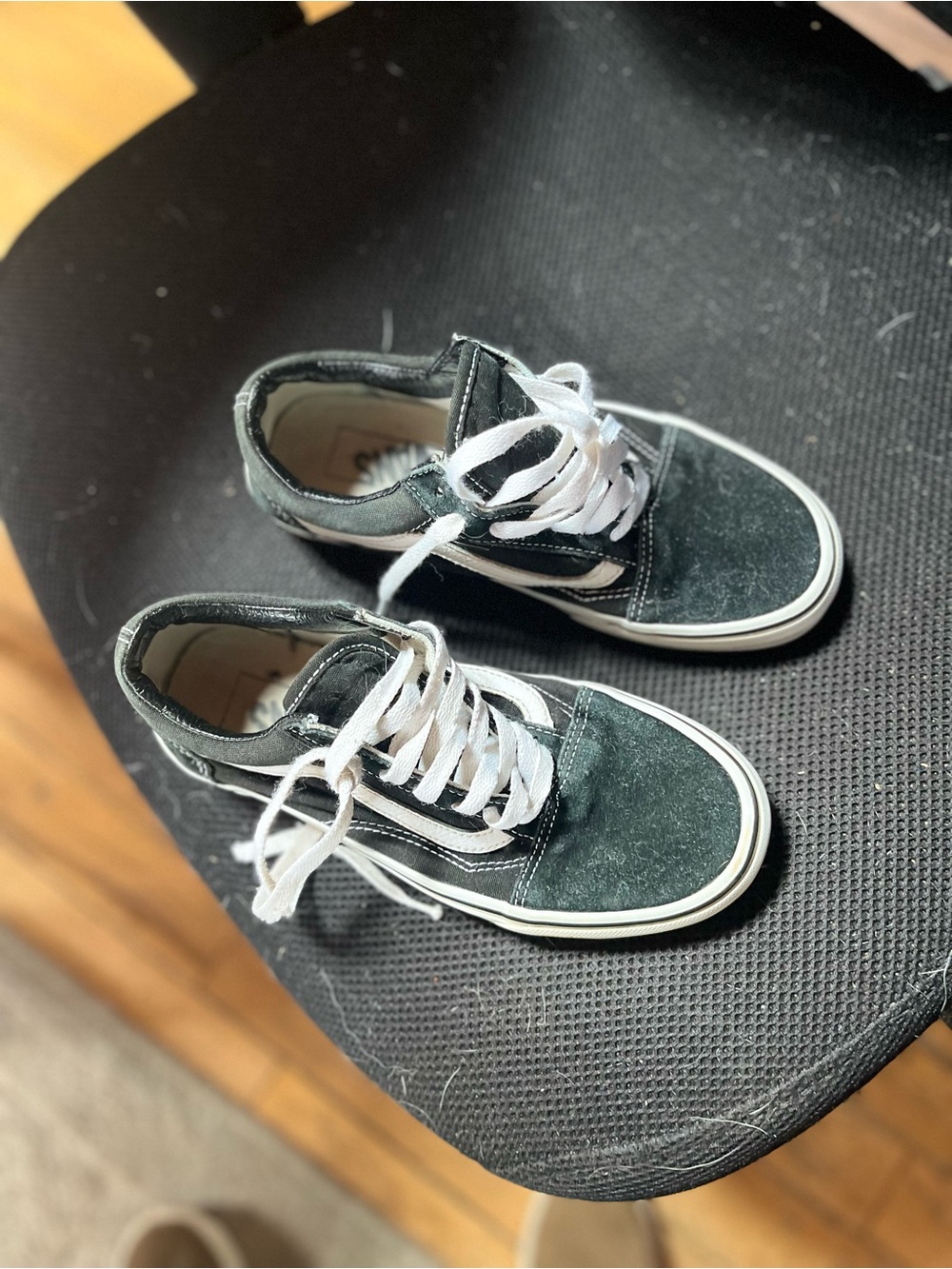 Vans Black and White Low-Top Canvas Sneakers